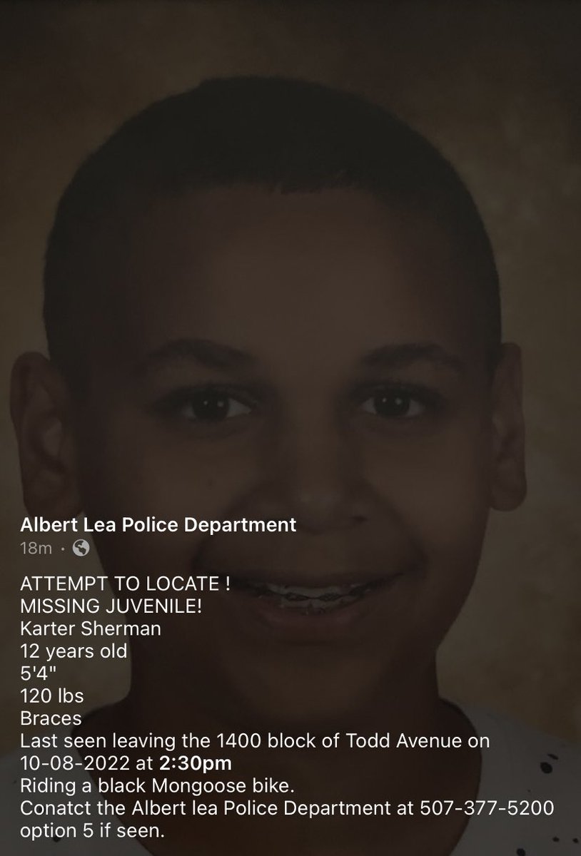 Missing 14th old in Albert Lea