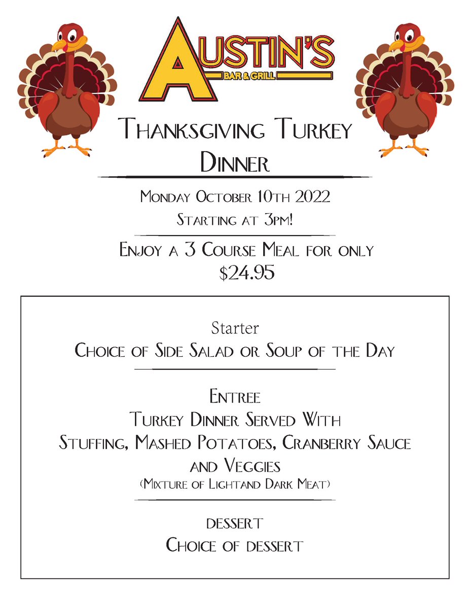 AustinsBar's tweet photo. Thanksgiving Monday, let us feed you! #GobbleGobble https://t.co/PombWZXPyg