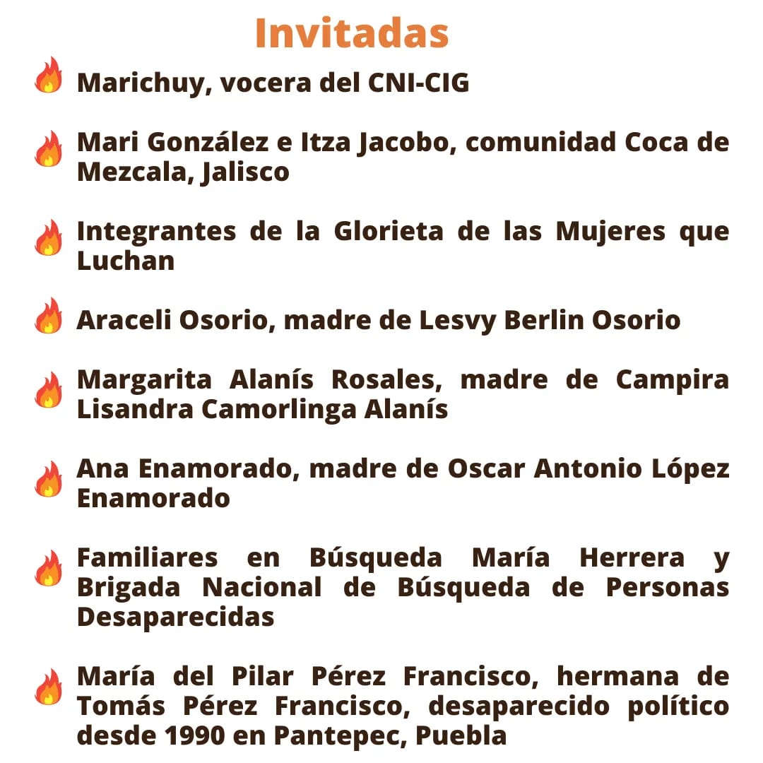 Este martes 11 en la Facultad de Filosofía y Letras sucederá esta conversación potente y necesaria con mujeres que tanto admiramos y de las que tanto aprendemos. ¡Cáiganle! 

Nuestra luz no se apagará: Conversatorio contra la militarización y las guerras.