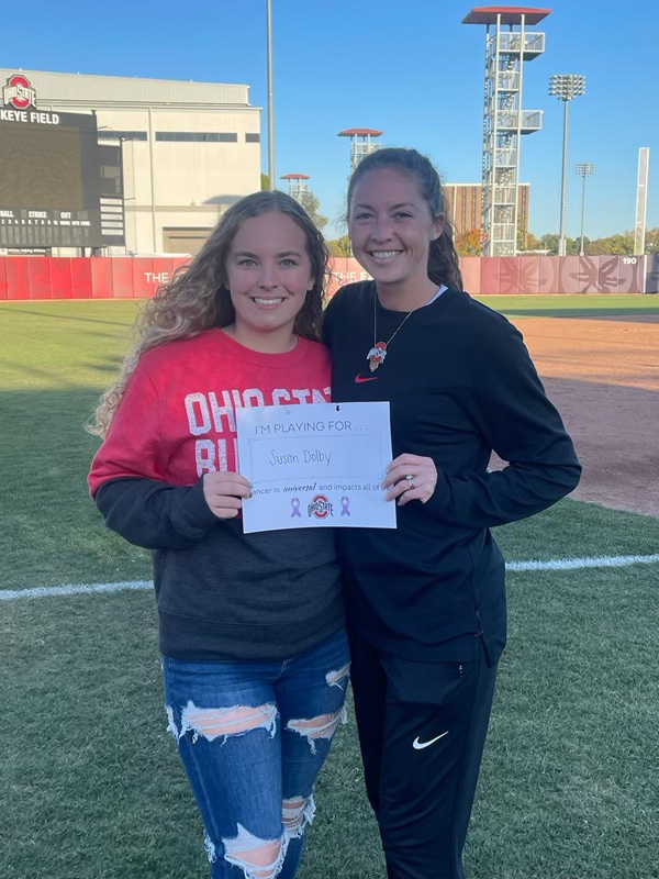 05Ohio's tweet photo. Susan Dolby (Mom) loves watching you play #3! @KierstenDolby @camprantl22 @TeamOhioSB @OhioStateSB  #DaughterofaFighter https://t.co/wZYYb2m1Cj