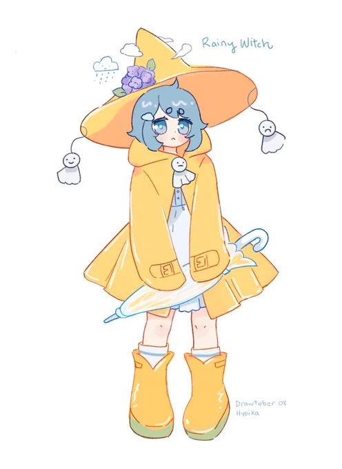 #drawtober Day 8, rainy witch 