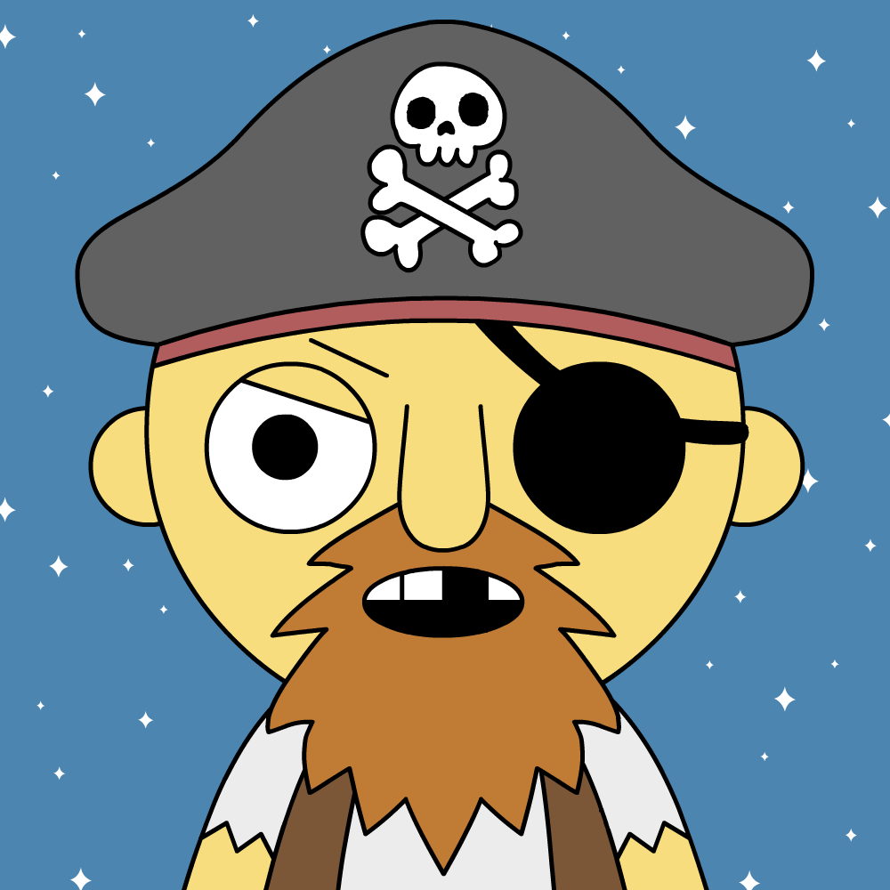 In honor of our official partnership with <a href="/opensea/">OpenSea</a>, here's a 1/1 pirate Somebody. October 27th is coming up, hope you're ready to say ahoy to some Everybodys🏴‍☠️