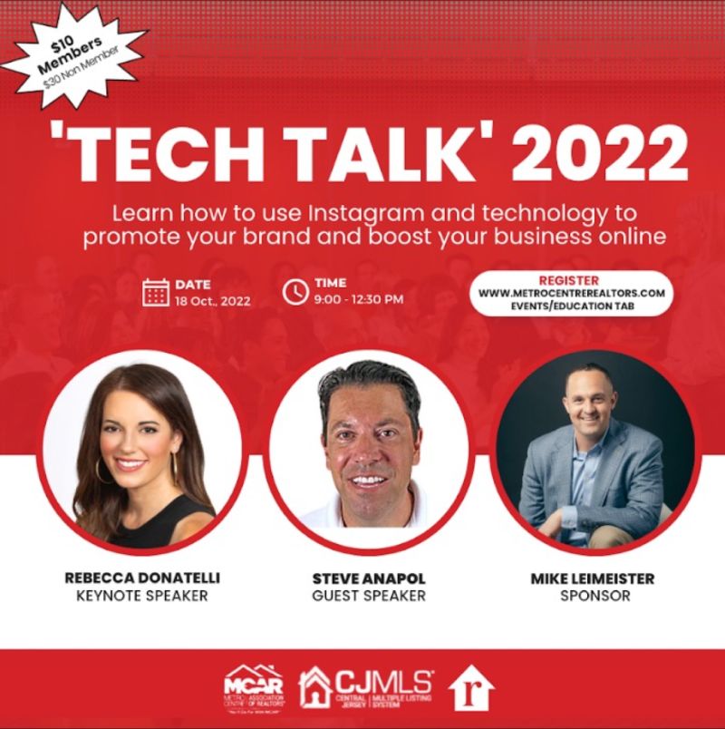 SteveAnapol's tweet image. Looking forward to speaking at the “Tech Talk” for Central Jersey MLS &amp;amp; Metro Centre AOR on Tues Oct 18.
Go to lnkd.in/g_DCU3zg to register.
#techtalk2022 #CJMLS #MetroCentreAOR