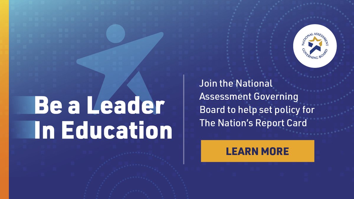 usedgov's tweet photo. 📅 Apply by October 14! 📅

The @GovBoard has eight Board categories open for nominations. Learn more about the openings and the important role you could play in overseeing The Nation’s Report Card: https://t.co/3KIGvXRXpE #JoinTheGovBoard https://t.co/hVf0hN8oRX