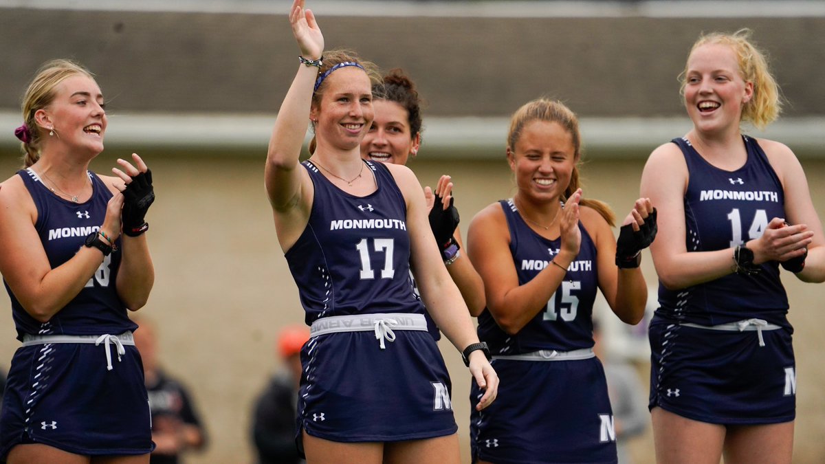 MORE HISTORY! With two goals in @MonmouthFH’s 5-0 win over Columbia, @AnnickvanLange has broken the program record for career points with 145! #FlyHawks