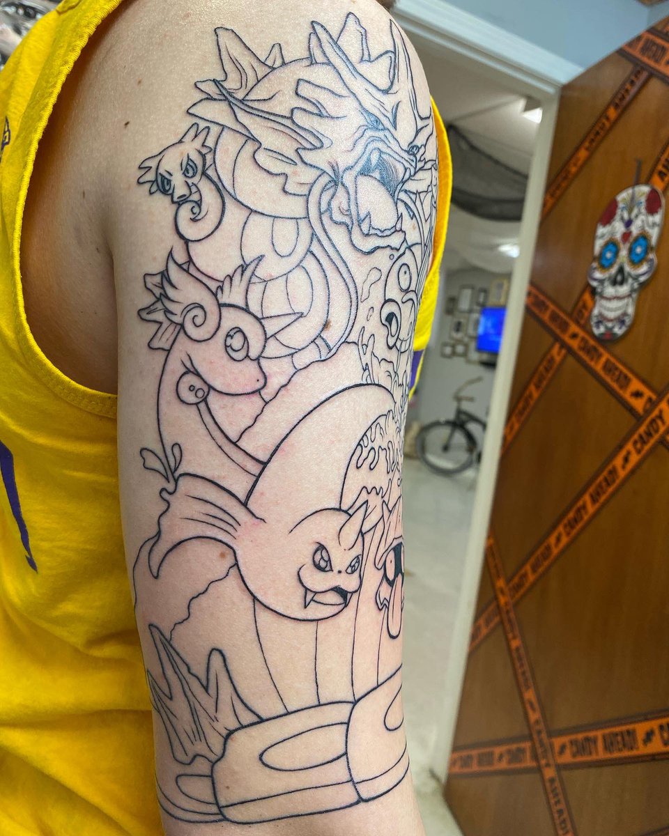 narcissustattoo's tweet photo. Mark my words, this will be one of the greatest #pokemon #halfsleevetattoo / #epic #redraw EVER! I’m loving it, and want to do more #amazingtattoos HIT ME UP TO SET YOUR APPOINTMENT @gypsy.smoke.studios https://t.co/9mBoheSs6y