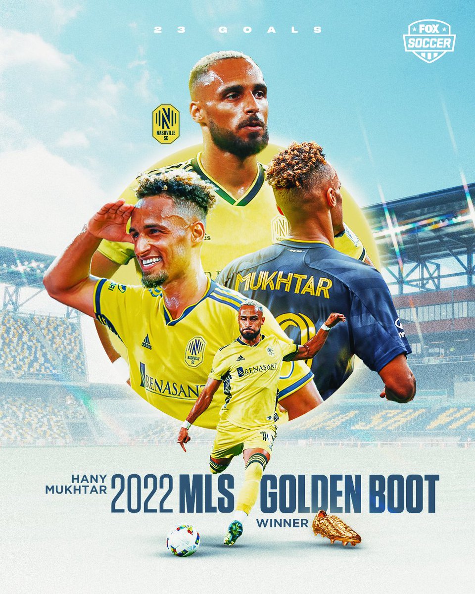 FOXSoccer's tweet photo. With 23 goals this season, Hany Mukhtar is your 2022 @MLS Golden Boot winner! 🏆 https://t.co/MXZb0ihw1Z