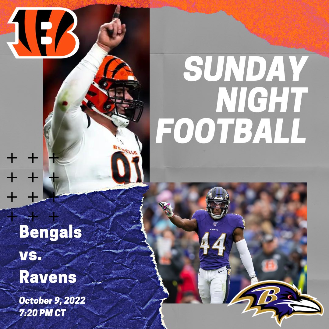 An AFC North battle is here on Sunday Night Football! Watch the Cincinnati Bengals take on the Baltimore Ravens tonight at 7:20 PM CT on NBC or stream on NFL+ or Peacock.
#football #nfl #nflnews #cincinnati #bengals #cincinnatibengals #baltimore #ravens #baltimoreravens https://t.co/a6r0wWuQDr
