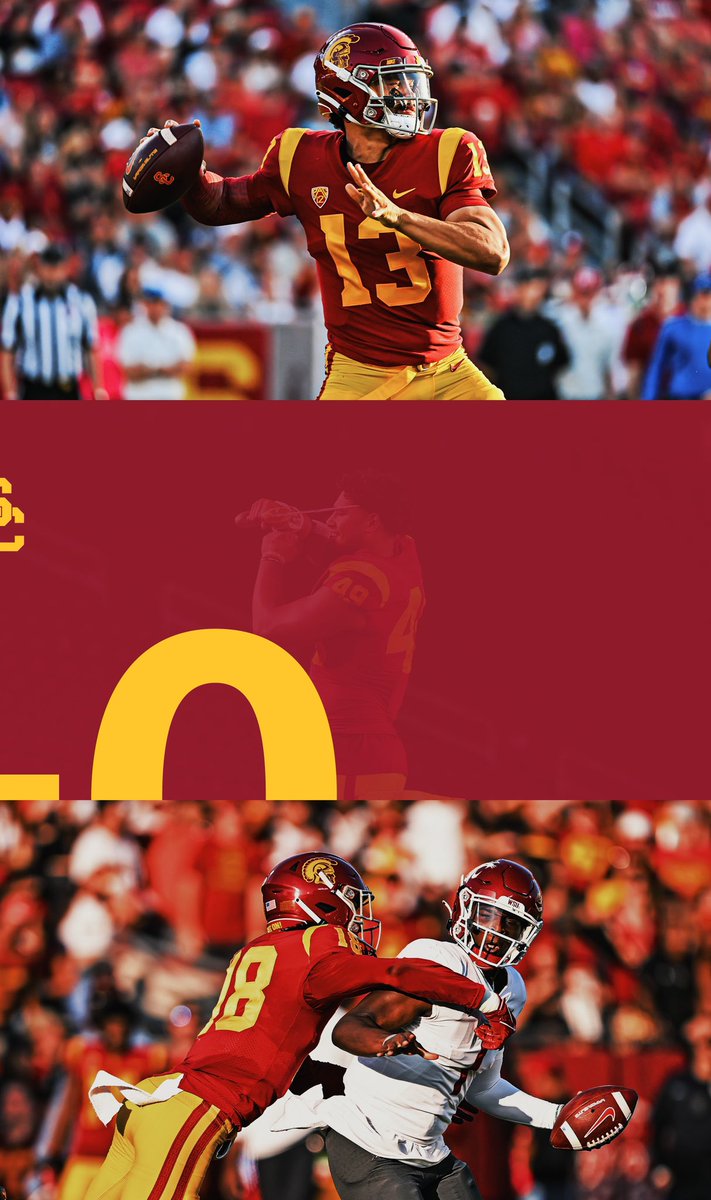 USC_Athletics's tweet photo. For the first time since 2006, @uscfb is off to a 6️⃣-0️⃣ start! 🔥 https://t.co/Kzb1H8aaWK