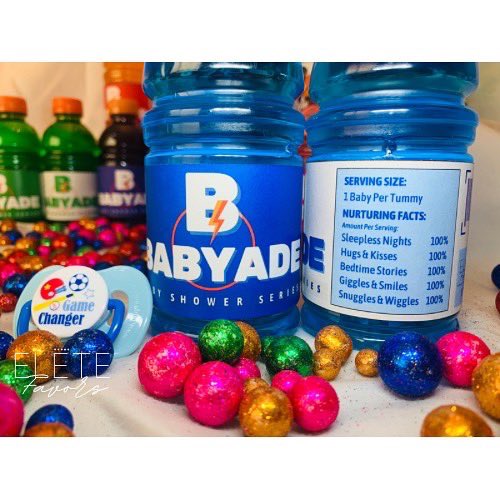 EleteFavors's tweet photo. We are back! 🤩🥳 🥰Our newly revamped #Babyade label for a sports themed ⚽️🏀🏈⚾️🎾🏐🏉 #babyshower 👶🏾👶🏻👶🏾 has launched!!! 🚀  

#DIY #babyshower #babyade #sports #sportsdrink #Gatorade #baby #boy #girl #EleteFavors #partyfavors #partyplanner #party #itsaboy #itsagirl #Etsy https://t.co/UHSeBmKsAl