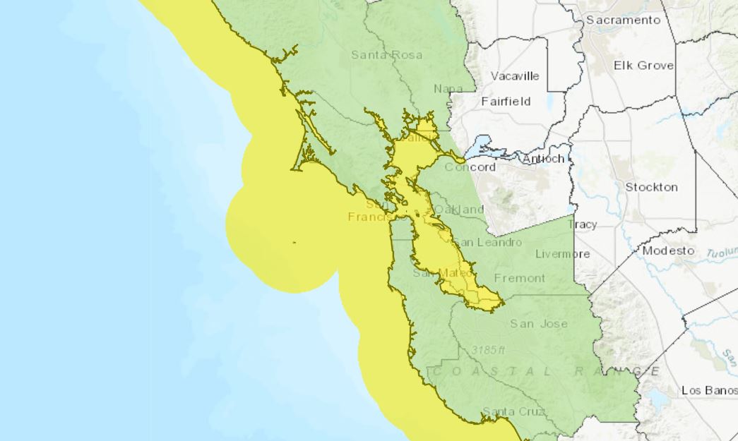 Bay area tsunami hazard zone map