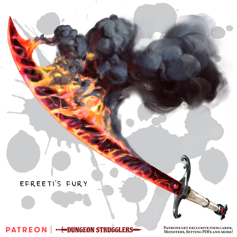 @czepeku Thanks for the #RPGshowcase per usual @czepeku! We appreciate it🙏✨ We the Dungeon Strugglers make high quality 5e magic items, creatures, and we've got a few jam-packed setting documents to flesh out any campaign! We've posted Efreeti's Fury here - our most recent item 😎