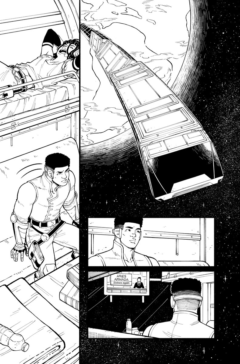 argando_a's tweet photo. 🌟A page from the last project I've been working on! Full page, pencils and layout~🌟

"Quantum Revolution" - Page 02
Story by: Tyson Penrose
Pencils and Inks by me

#ComicArt #comicartist #comiccomission #inks #comic #clipstudiopaint https://t.co/l6o1LI6mRr
