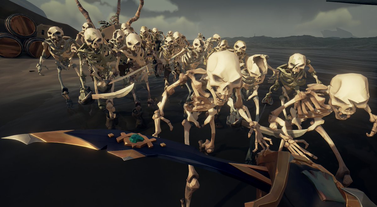PacketBucket's tweet photo. @SeaOfThieves  #SotShot #seaofthieves - This moments is really striking with the skeletons! 🦴💀🦴 https://t.co/gGkKW61VKH