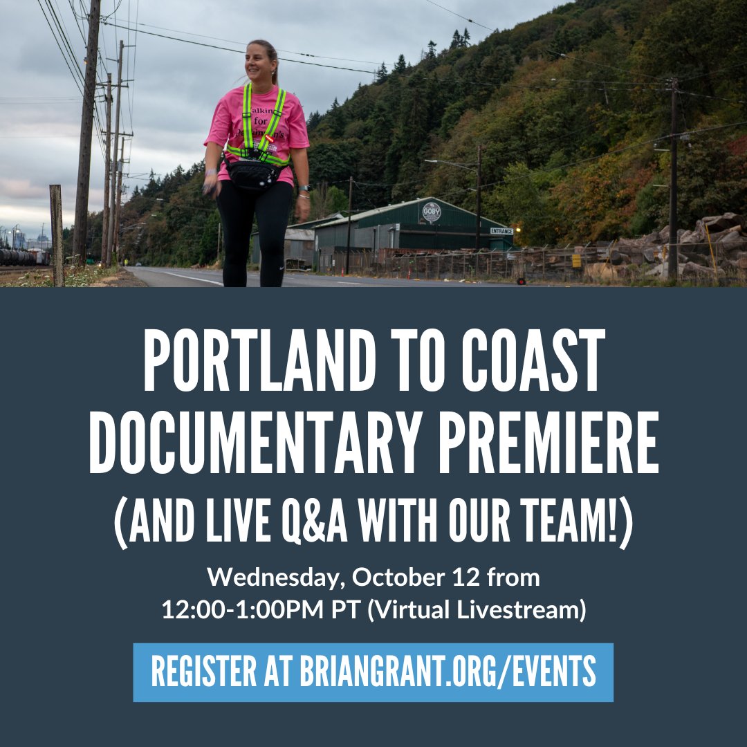 BrianGrantOrg's tweet photo. Kerry Rae joined our #PortlandToCoast team in memory of her husband Harry who had young onset Parkinson's for 10 years before passing away in 2021. Kerry Rae shares in the documentary what the journey meant to her. Register here: https://t.co/DTBkHFRuk7 https://t.co/u4LRnxWocQ