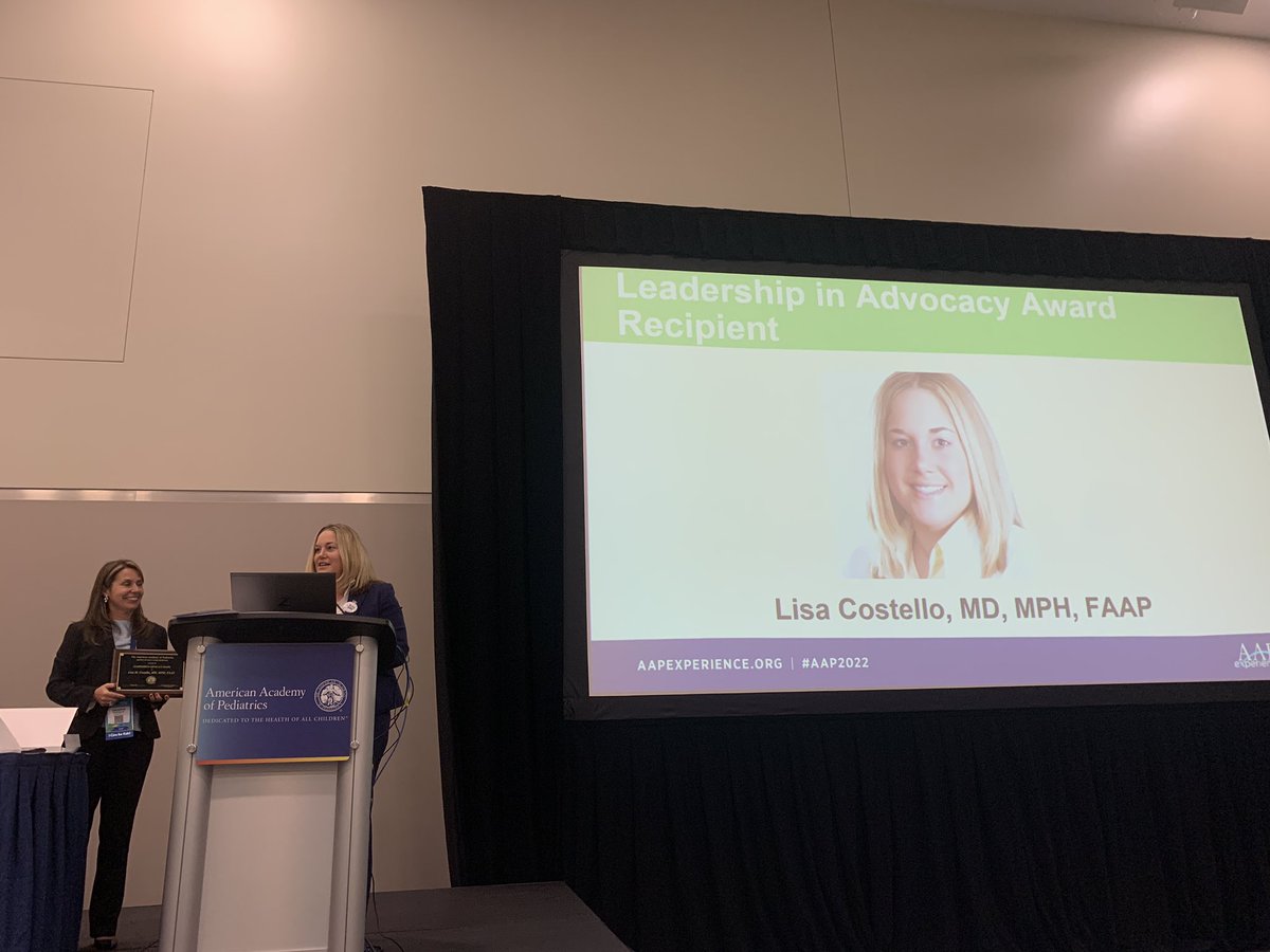Congrats @LisaCostelloWV on the @AmerAcadPeds Section on Early Career Physicians Leadership in Advocacy Award! So well deserved, keep up all the amazing work you do for kids! #AAP2022 @AAPexperience
