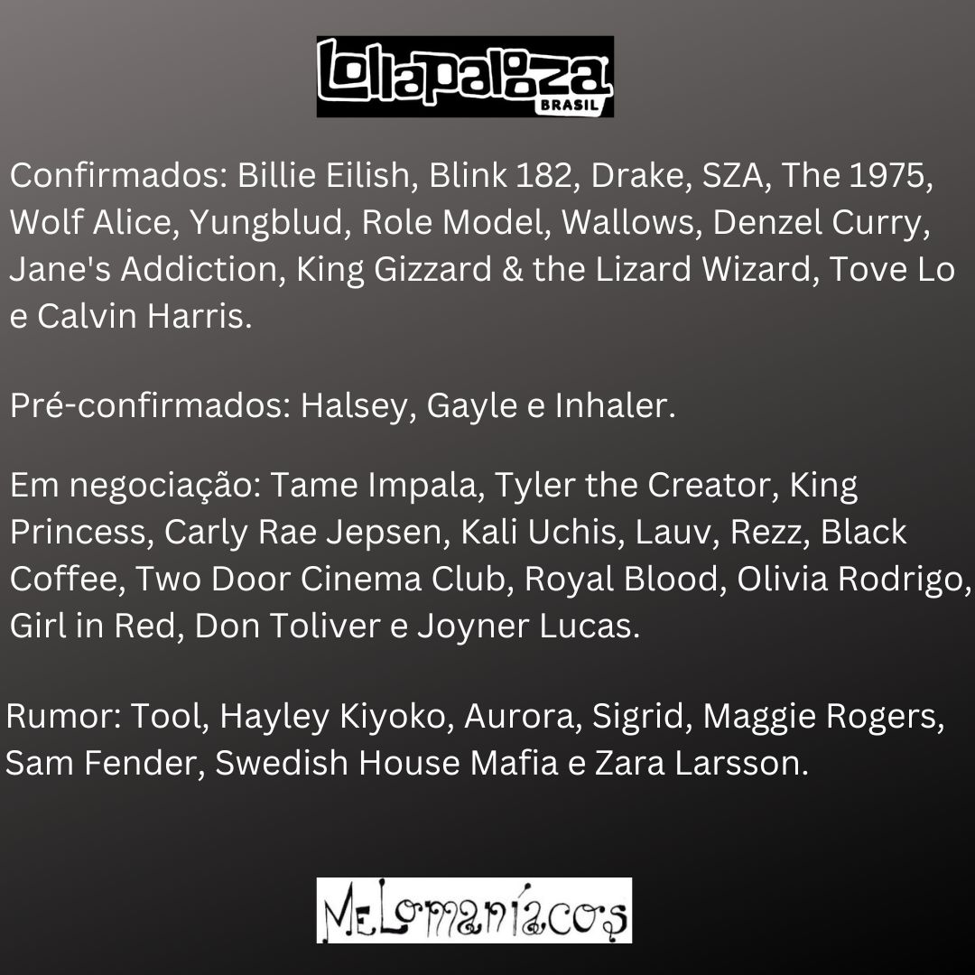 Melomaniacos_br's tweet photo. O @LollapaloozaBr 2023 está assim: https://t.co/w0BVPgiD0U