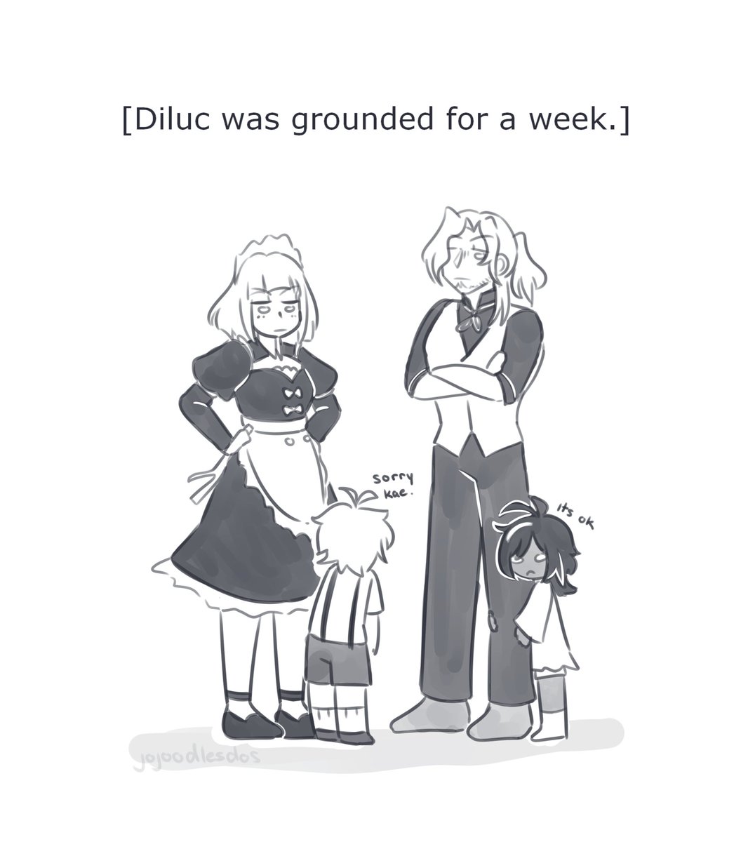 jojoodles's tweet photo. bro hasn't even settled in yet and he's already being bullied #ragbros #kaeya #diluc #genshinimpact #caininstinct https://t.co/9ps8DS8Z0C