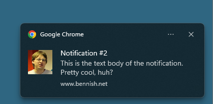 Hey <a href="/vivaldibrowser/">Vivaldi Browser</a>, I've always adored your browser but I really dislike the current notifications. Is there any way to revert them back to the Windows 11 style? Pictured here is the style used by Vivaldi and the same code running in Chrome.