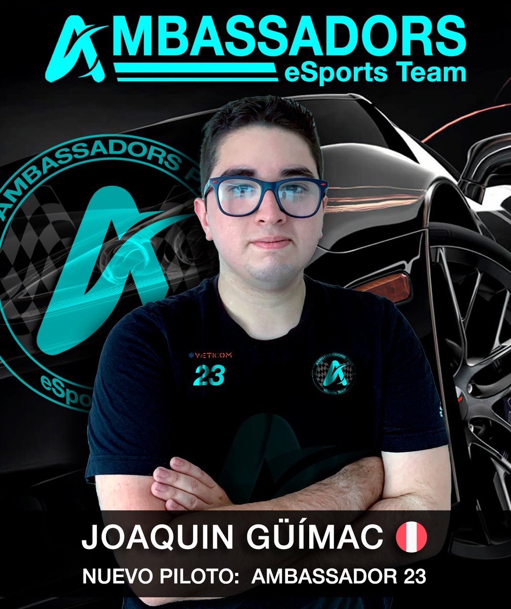 BIENVENIDO JOAQUÍN 🇵🇪
Ambassador 23
#Peru
Piloto de #GT7
Área: #Simracing #eSports 
🌎 ambassadorspro.wordpress.com

<a href="/WeTICOM_USA/">WeTICOM</a>