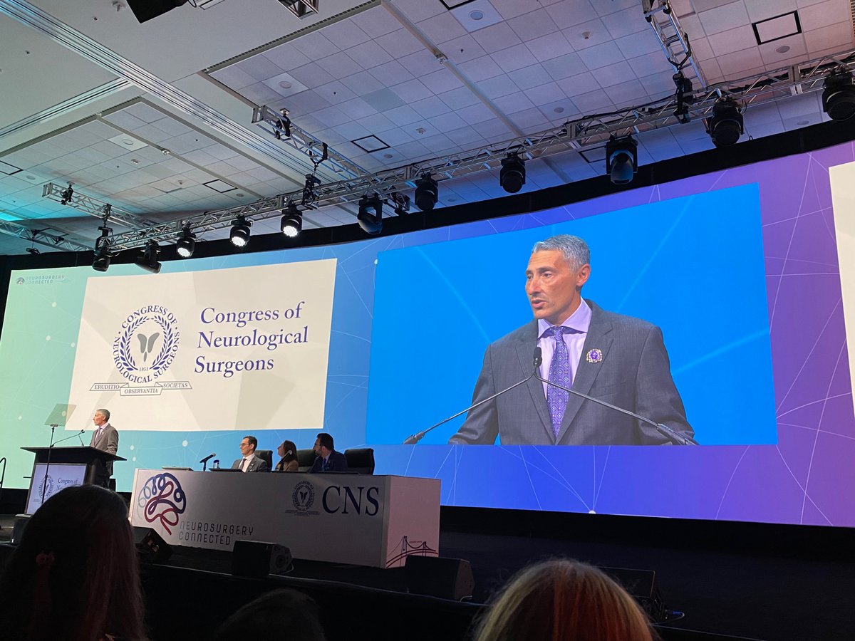 UHCLENeurosurg's tweet photo. Dr. Bambakidis @CNS_Update president opens the #2022CNS meeting in San Francisco with the theme of Neurosurgery Connected https://t.co/8G8io9NTl4