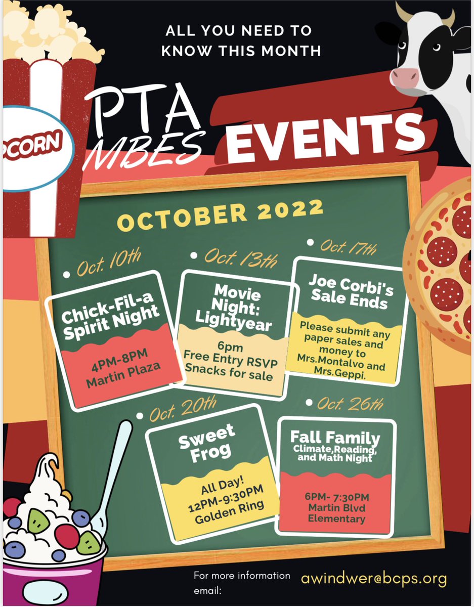 Exciting things happening at MBES this month! #pta #spiritnight #lightyear #fallintolearning