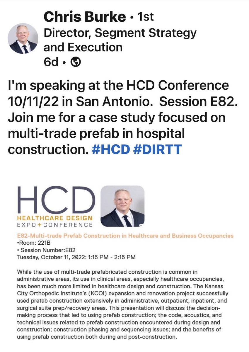 PaulaC_DirttBag's tweet photo. If you’re attending the HCD Conference don’t miss DIRTT’s HC expert Chris Burke.  Info below: https://t.co/zfZiv7YyJq
