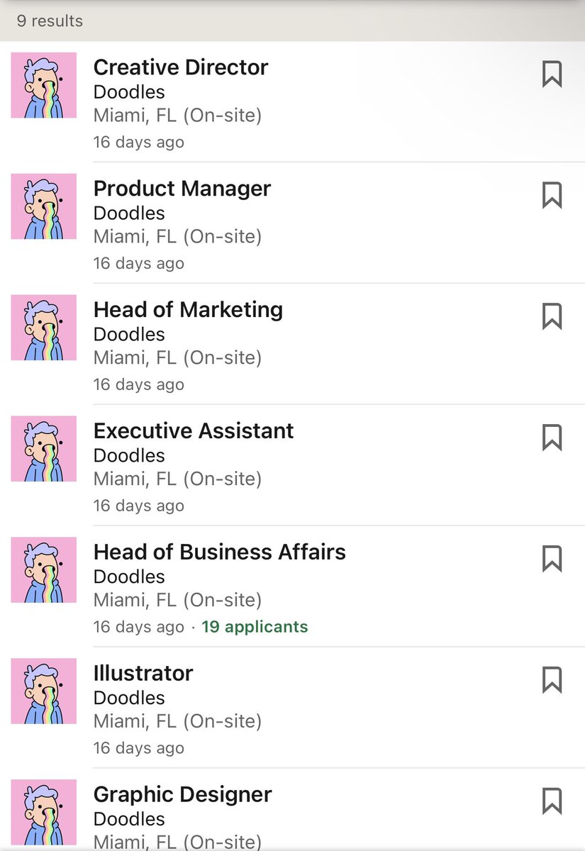 OxFluke's tweet photo. The other bluechips have no job openings, @doodles has 9. https://t.co/TxUtd8badE