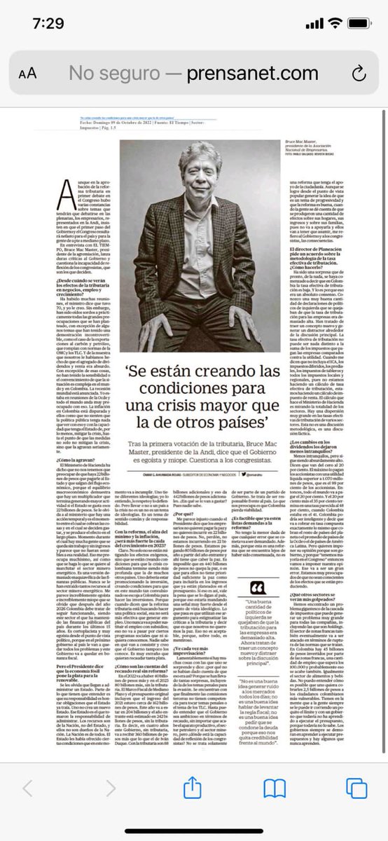 BruceMacMaster's tweet photo. Estamos a tiempo de no cometer un error con grandes consecuencias
Este es un llamado sincero al Gobierno y Congreso para que escuchen a quienes creemos qué hay la oportunidad de construir una reforma diferente que consulte la realidad nacional de hoy. Estamos listos a trabajarla https://t.co/Hx0z0HLbD9