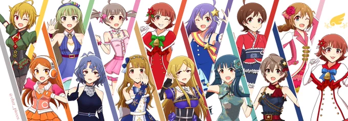 ●ミリシタのアイドル52人+事務員2人の誕生日イラスト一年間完遂しましたアイマスの色んな衣装をいっぱい描けて楽しかったリアクションくださった皆さんどうもありがとうございました#ミリシタ 