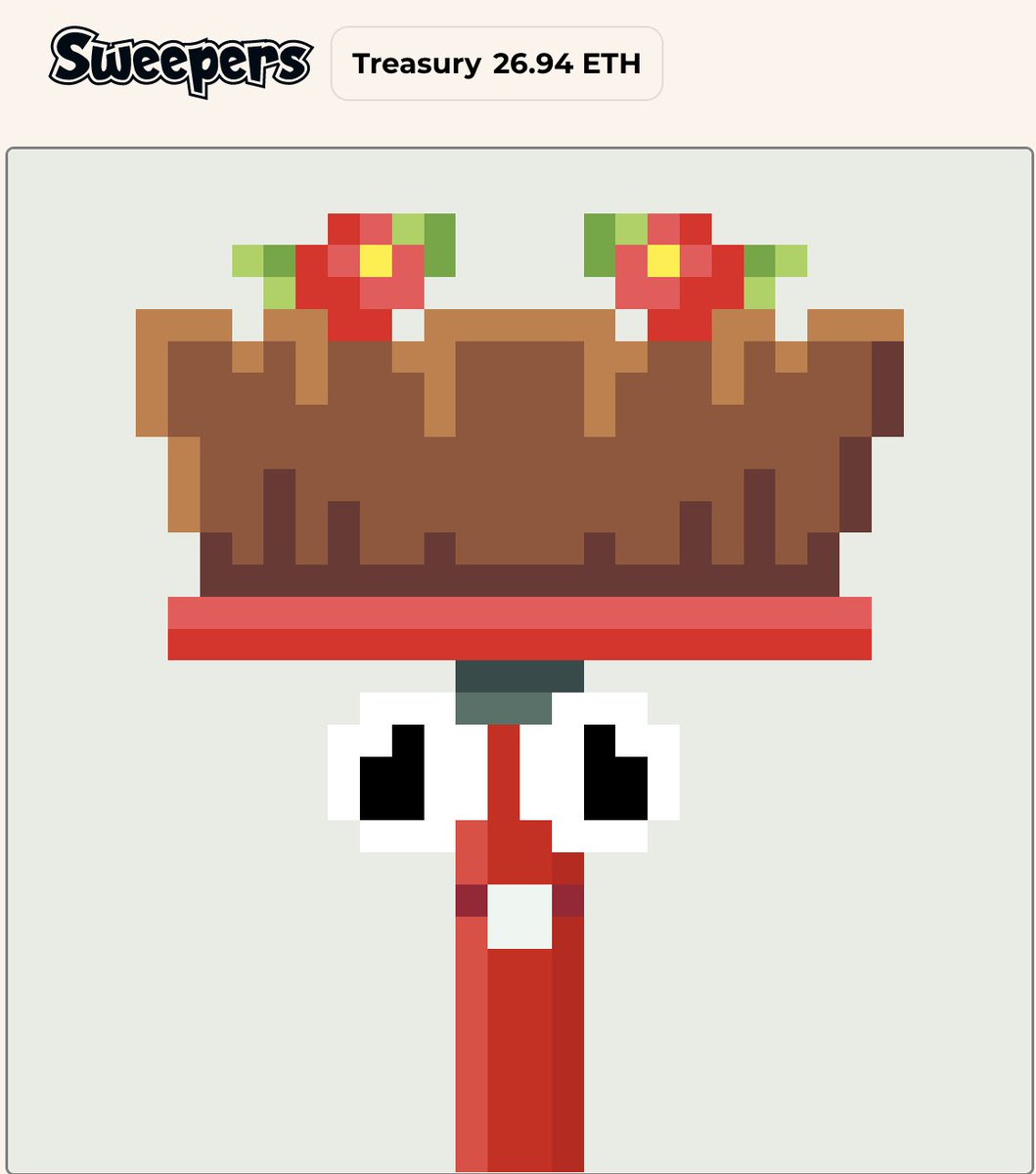 27 ETH in SweepersClub Treasury, which #NFTCommunity should we sweep? 

#NFT #NFTProject #NFTArtist #ETH