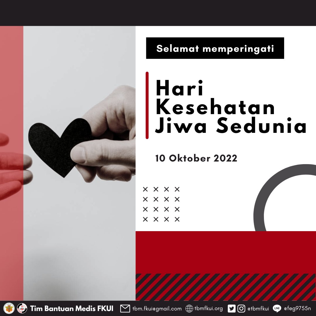 [HARI KESEHATAN JIWA SEDUNIA]

Selamat memperingati Hari Kesehatan Jiwa Sedunia! Sayangi kesehatan jiwa diri dan keluarga. Layanan konseling psikologi SEJIWA dapat dikontak melalui 119 ekstensi 8.
⁠
#TBMFKUI⁠
#TangguhBeraniMandiri⁠
#TogetherBringsMore