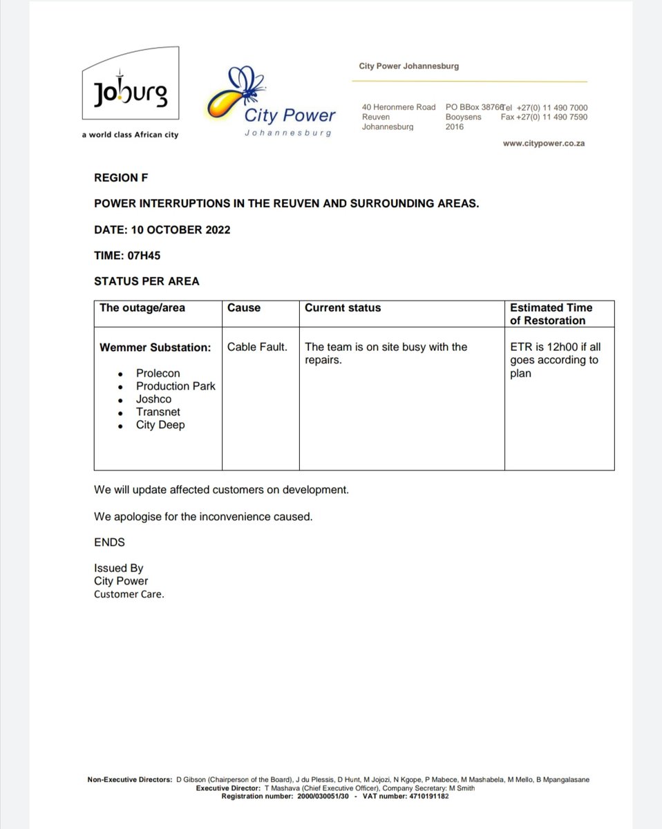 CityPowerJhb's tweet photo. #WemmerOutage
#CityDeep #Johsco
Repairs underway ETR 12h00.
^DR https://t.co/5ZFCabkW4a