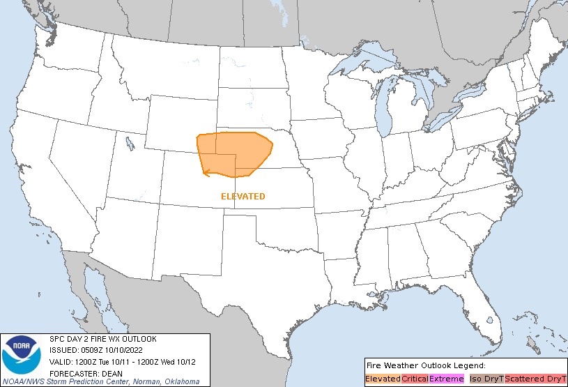 LimWeather's tweet photo. #SPC #FireWX outlooks:
D1: Elevated risk in N #Nebraska, S #SouthDakota
D2: elevated in W NE, NW #Kansas, NE #Colorado, SE #Wyoming
Cities at risk incl #NorthPlatte, #Cheyenne, #FortColins, #Denver, #GoodlandKS
#USwx #wxtwitter #NEwx #SDwx #WYwx #COwx #KSwx https://t.co/s8owYSlMf1