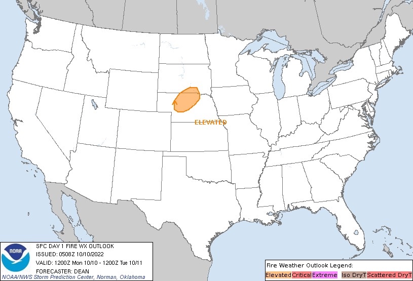 LimWeather's tweet photo. #SPC #FireWX outlooks:
D1: Elevated risk in N #Nebraska, S #SouthDakota
D2: elevated in W NE, NW #Kansas, NE #Colorado, SE #Wyoming
Cities at risk incl #NorthPlatte, #Cheyenne, #FortColins, #Denver, #GoodlandKS
#USwx #wxtwitter #NEwx #SDwx #WYwx #COwx #KSwx https://t.co/s8owYSlMf1