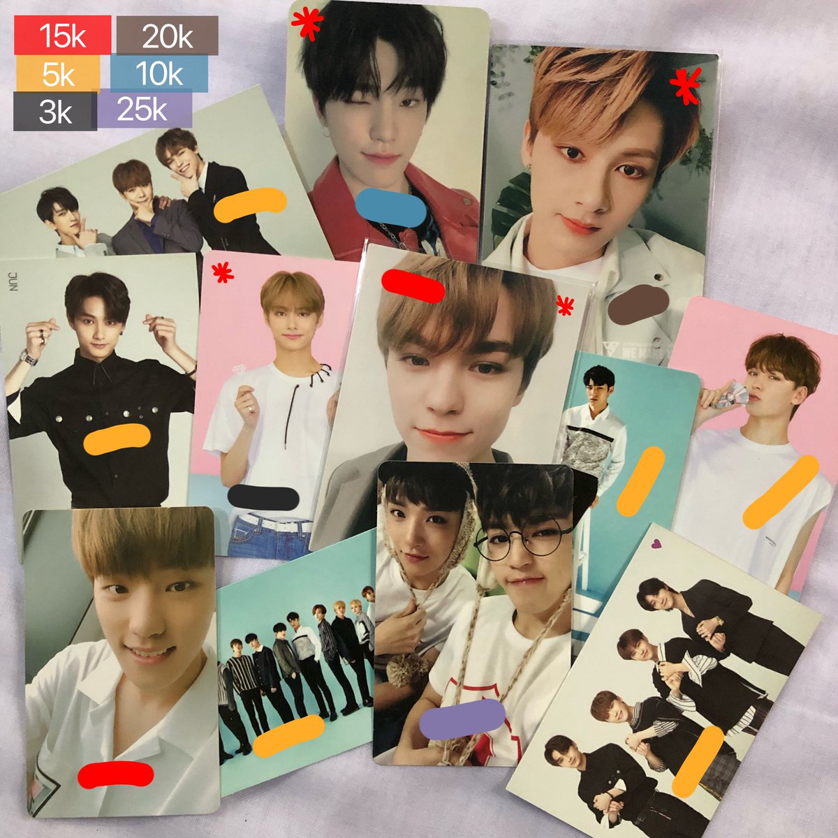 help rt!! 

wts clearance sell svt photocard 
range harga 3-25k! 

detail dmg ada di rep!
beli banyak get disc!

dom jatim ya, exc packing❌

t. wts svt caratland wmy we make you japan showcase vernon jun dino sg2020 tc ideal cut going seventeen cheolsoo mingyu