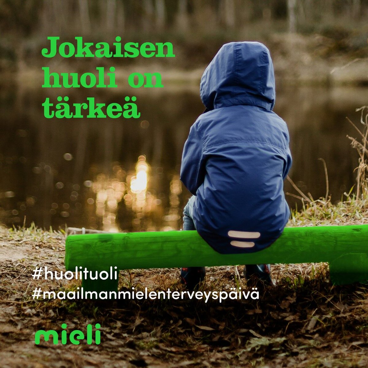 Tänään  on Maailman mielenterveyspäivä.  Jokaisen huoli on tärkeä. Näytetään yhdessä vihreää valoa huolten jakamiselle, kohtaamiselle ja kuuntelemiselle. 

#maailmanmielenterveyspäivä #huolituoli #vihreäävaloa #kymppikymppi
<a href="/aklinikkasaatio/">A-klinikkasäätiö</a> #lasinenlapsuus