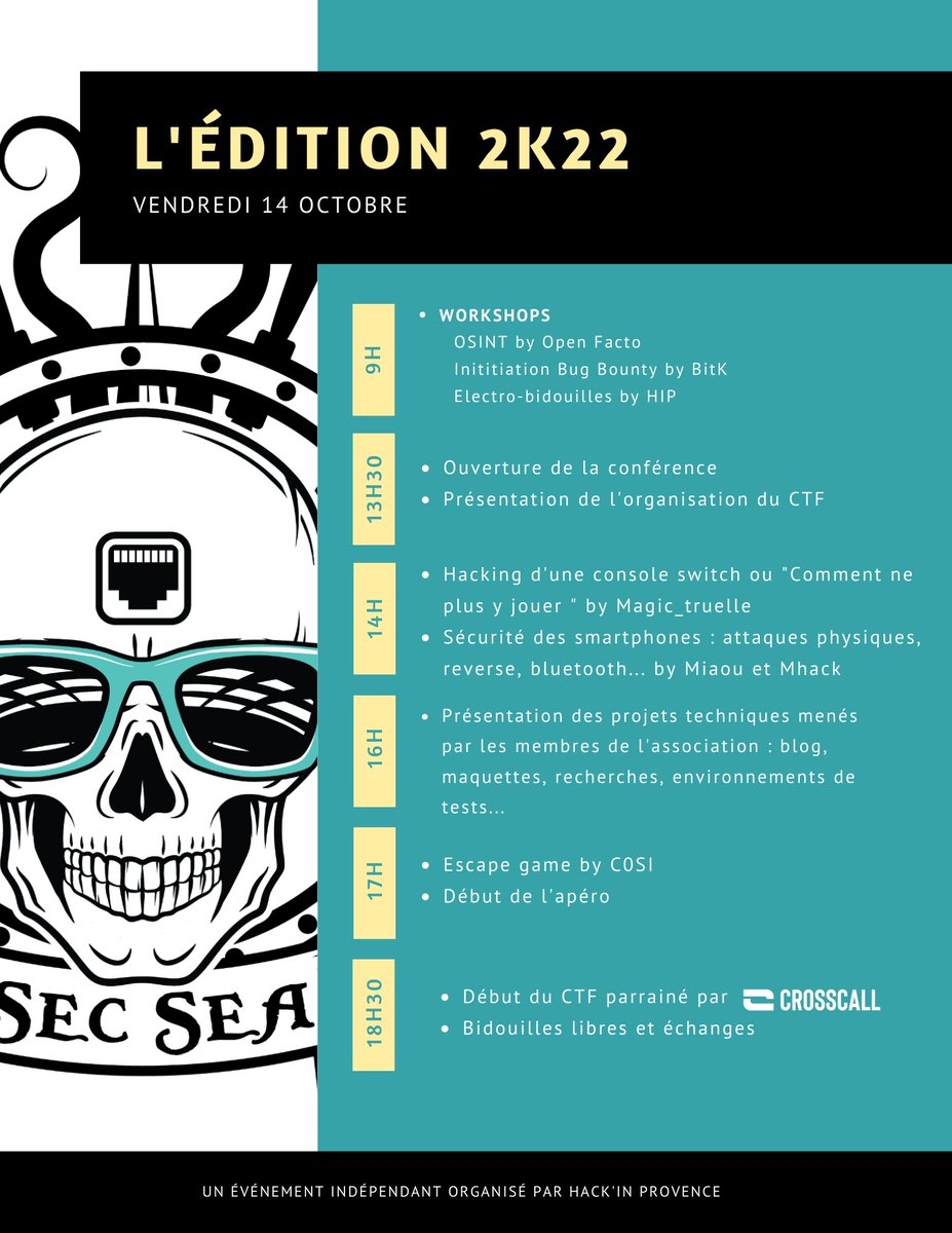 hackinprovence's tweet photo. Dans quelques jours aura lieu notre événement #hack annuel. Cette édition se déroulera cette année encore dans le magnifique cadre de l'Eden cinéma théâtre de la Ciotat. Voici la programmation de ces deux journées placées sous le signe du partage. Infos:
https://t.co/8pFYJphTz9 https://t.co/Ow18UV5PML