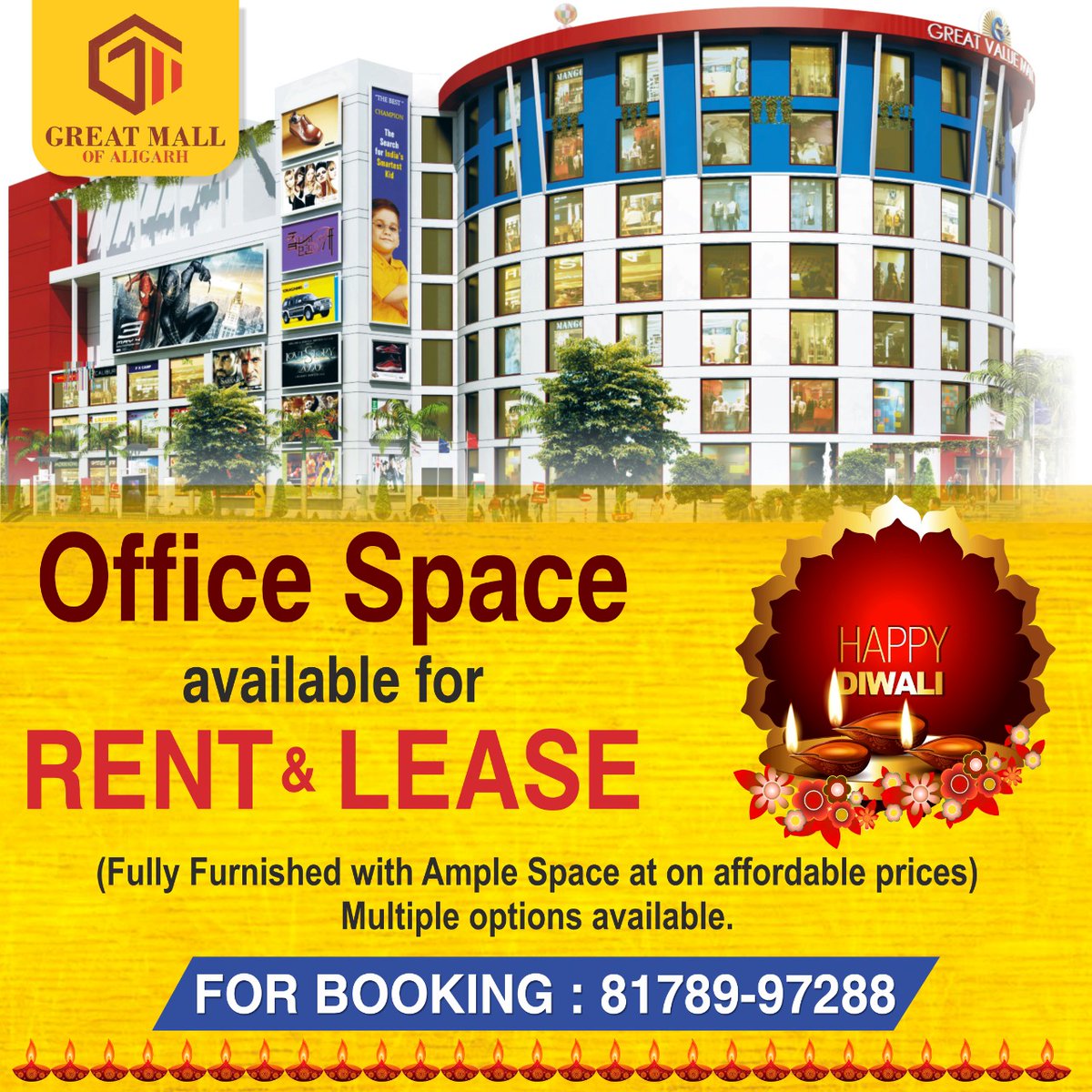 📢 If you are looking for fully furnished office spaces for rent & lease in Great Mall of Aligarh at cost effective price then contact us immediately. 
🪔 Book Now @ 8178997288 
✅ Space Available for: 
#Retail #Commercial #officespace #officeforrent #Aligarh #GreatMallofAligarh