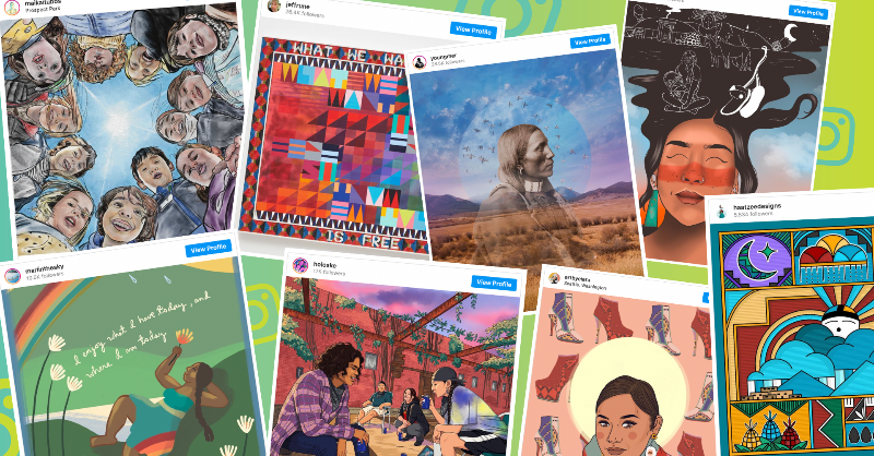teamhappily's tweet photo. In celebration of Indigenous Peoples' Day, we have put together a list of some amazing Native American creators on Instagram. ✨

#IndigenousPeoplesDay #NativeAmerican #FirstNationArtists
