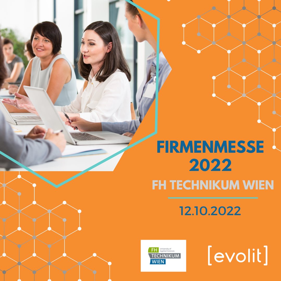 Ihr findet uns kommenden Mittwoch von 10-16 Uhr auf der Firmenmesse 2022 des FH Technikum Wien.

Wir freuen uns auf euren Besuch!

#fhtechnikumwien #firmenmesse #evolitconsulting