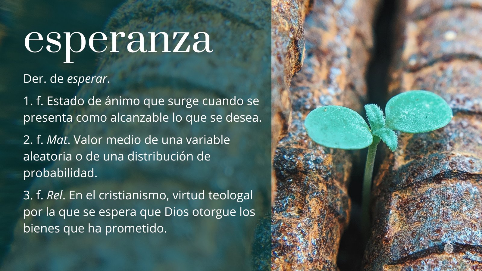 RAE on Twitter "PalabraDelDía esperanza «Dice la esperanza un día