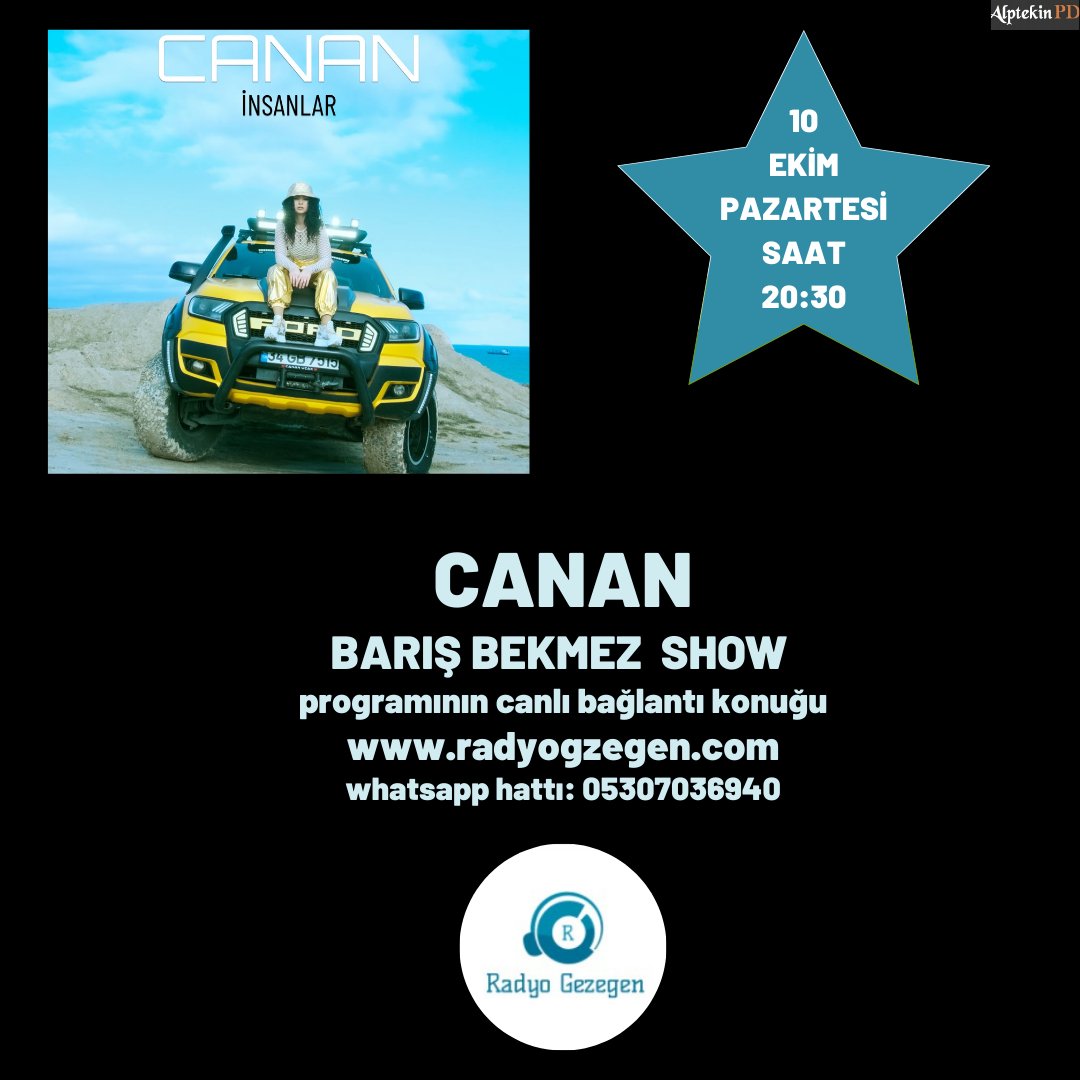 Canan 10 Ekim Pazartesi Günü Saat 20:30'da Radyo Gezegen Barış Bekmez Show Programının Canlı Telefon Bağlantı Konuğu Olacak Sakın Kaçırmayın... #cnanmusic #radiogezegen #barisbekmezofficial <a href="/cenkleyoklama/">Cenk ALPTEKİN</a>