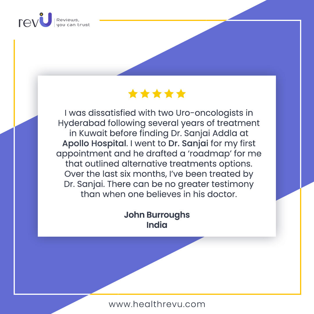 HealthrevU's tweet photo. John Burroughs wrote about Dr. Sanjai on #revU. He talked about the skills and excellence that helped him get better. If you are someone who has been through a #healthcareexperience recently, share your experience on revU. Visit us today at: https://t.co/hECB2gUvtT
#ReviewMatters https://t.co/1vB9H00YF8