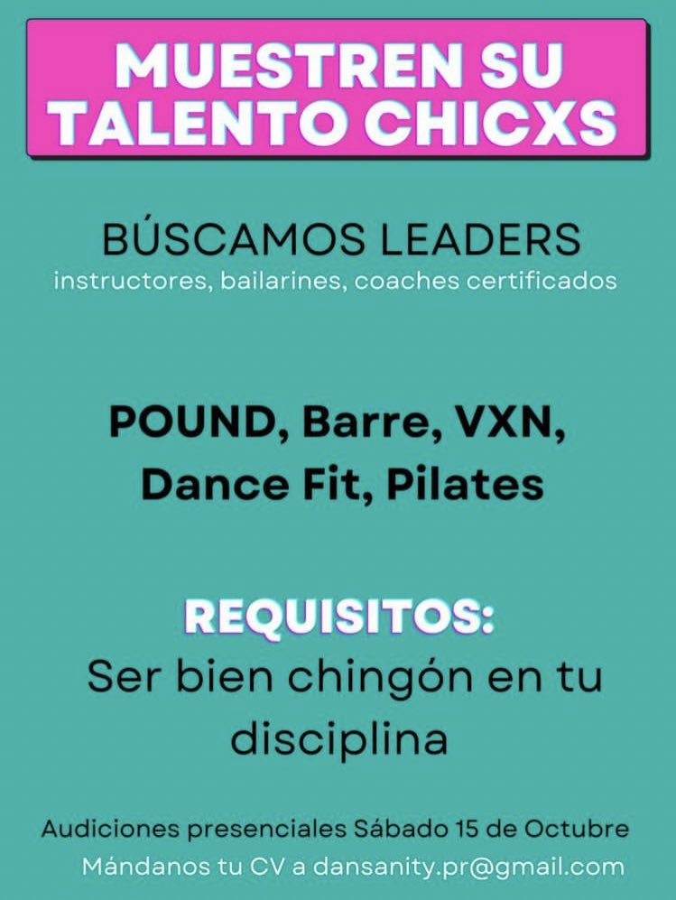JorgeColl's tweet photo. Casting Call en #DANSANITY https://t.co/iaYUwBGNEK