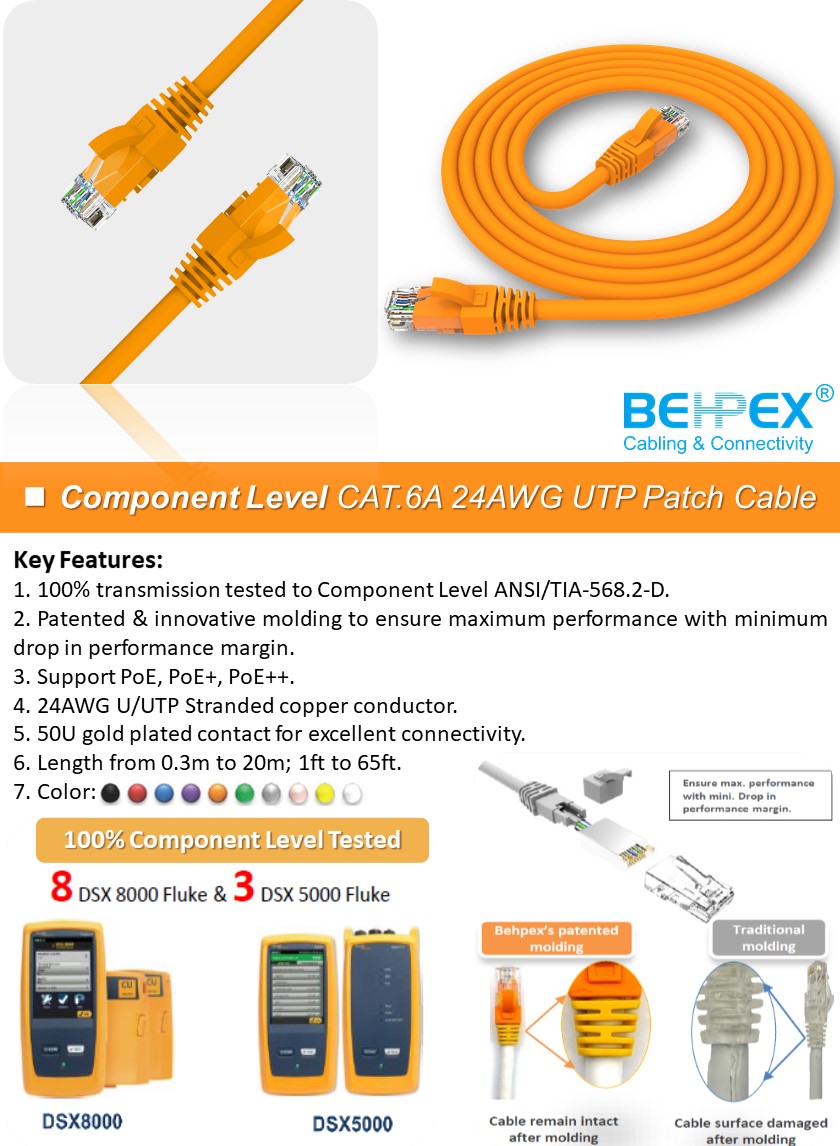 behpex's tweet photo. #BEHPEX® #ProLAN
#Component·Level 100% Tested CAT.6A U/UTP 24AWG Patch Cable
#CAT6A #24AWG·UTP #Molded·Boot #Fluke·DSX8000·IS0·Patch·Cord·Test #DataCenters #TelecomRooms https://t.co/aZI0NQra0Y