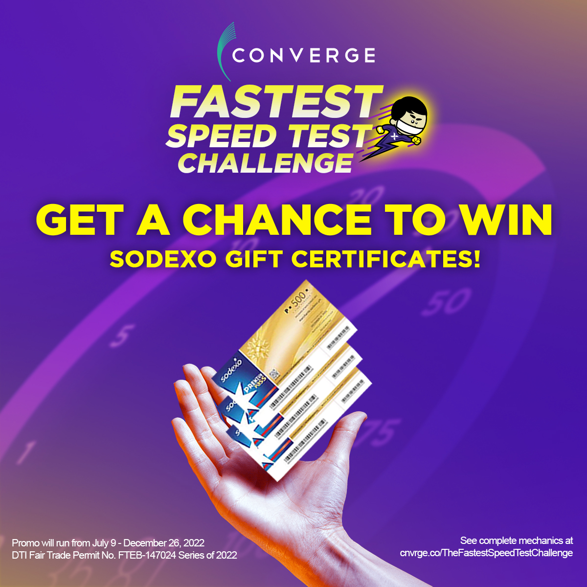 ExperienceCNVRG's tweet photo. It's Sodexo Time! Make speed testing a daily habit at sumali para manalo ng Php500 Sodexo GC weekly sa #FastestSpeedTestChallenge!
See our full mechanics at https://t.co/elzaQWTQWx.
Sali na!
#ConvergeSpeedTestChallenge https://t.co/uTBawQfcjp