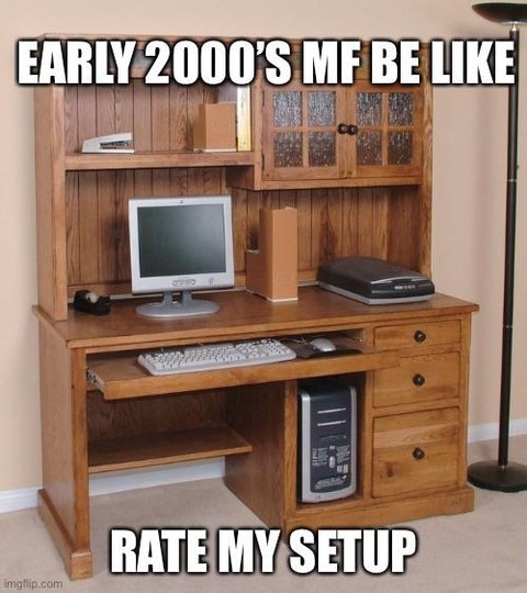Digits3Gaming's tweet photo. "Got the 14-inch display, the scanner, and the footrest underneath. Got the turbo button and I''m saving for the beige speakers. Y2K bug can''t touch this, bro".⁠
⁠ #pcmasterrace #pcgaming #pcgamer #pcbuild https://t.co/gYKpbeeE9H