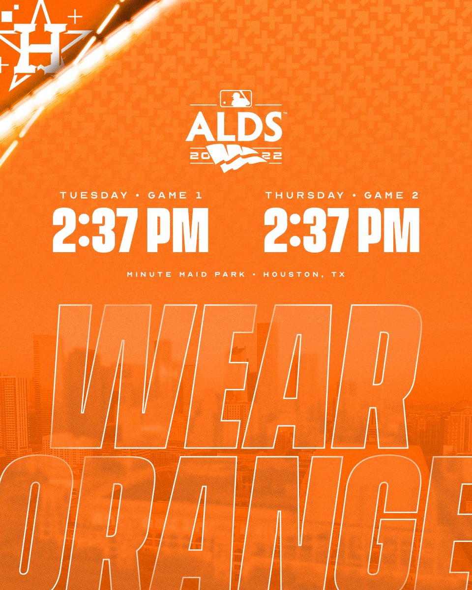 Be early. Be loud. Wear orange.

🎟: Astros.com/Postseason