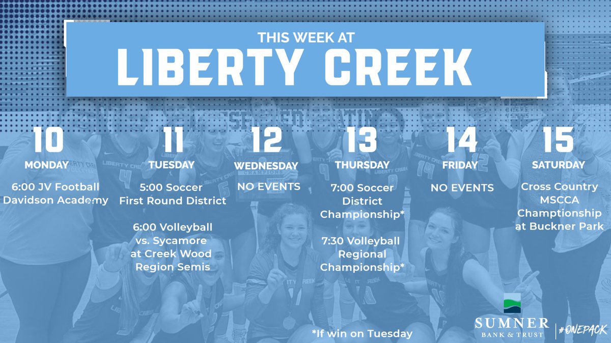 LCWolvesSports's tweet image. This week at #TheCreek 

#OnePack | #TraditionStartsNow